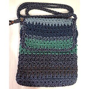 The Sak Women's Blue Multicolor Stripe Crochet Cross Body Handbag